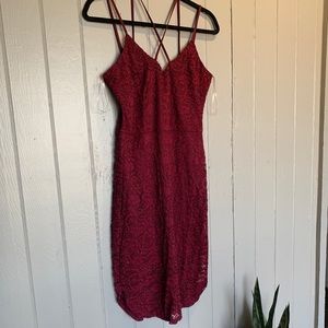 Sexy red lace dress
